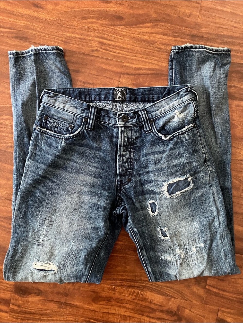 PRPS Men's Distressed Blue Denim Jeans size 30